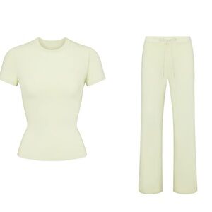Skims Cotton Jersey Set in Pistachio